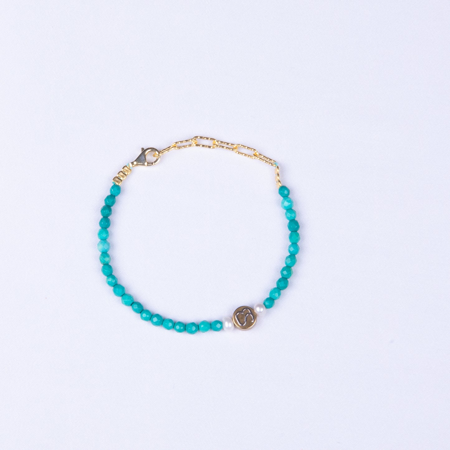 SandBracelet Chain - Blue Turquoise Faceted